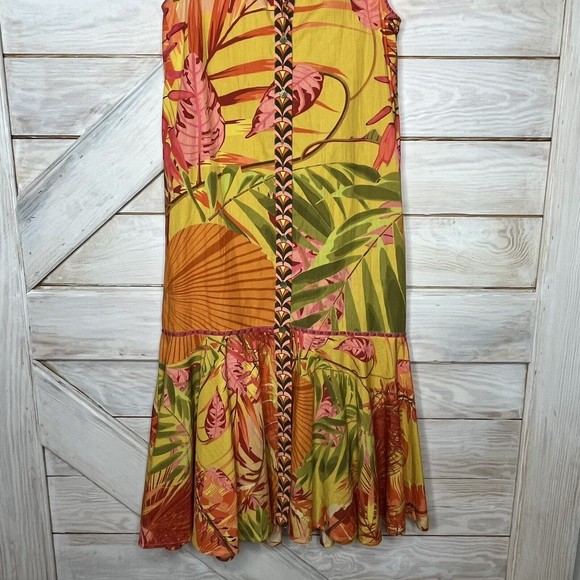 Anthropologie Blank London Hadley Button-Front Maxi Dress Yellow Floral - Picture 2 of 11